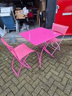 emu bistro 3 tafels en 13x stoelen gebruikt div kleuren, Tuin en Terras, Ophalen, Gebruikt, Rond, Hout