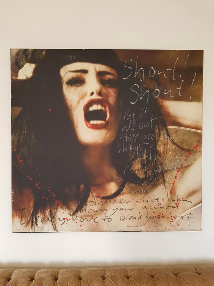 Jef Poldervaart - Shout! Shout! Kunstwerk, Antiek en Kunst, Kunst | Schilderijen | Klassiek, Ophalen