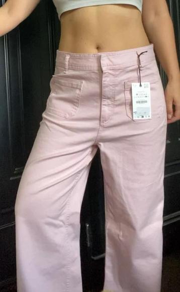 NIEUW met kaartjes Zara high rise straight jeans roze beschikbaar voor biedingen