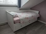 Hemnes uitschuifbaar bed ikea, Huis en Inrichting, Ophalen, Wit, Tweepersoons, Zo goed als nieuw