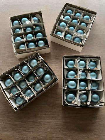 Kerstballen | 48 st | glas | ijsblauw beschikbaar voor biedingen