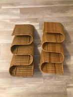 Vintage rotan lectuurbak voor aan de wand, Huis en Inrichting, Woonaccessoires | Krantenbakken en Lectuurbakken, Ophalen of Verzenden