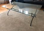 Salontafel smeedijzer en facet geslepen glas, Ophalen, 100 tot 150 cm, 50 tot 100 cm, Minder dan 50 cm
