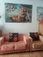 retrolook gestoffeerde tweezitsbank, fauteuil en stoel, Ophalen