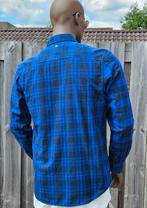 PME Legend overhemd met ruitmotief (L) Gewassen en zgan, Blauw, Ophalen of Verzenden, Zo goed als nieuw, Halswijdte 41/42 (L)