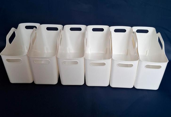 Mooie zacht kunstoffen opbergmanden, wit, 6 stuks., Huis en Inrichting, Overige Huis en Inrichting, Zo goed als nieuw, Ophalen of Verzenden