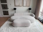 Design bankstel crèmewit, Ophalen, 100 tot 125 cm, Driepersoons, Zo goed als nieuw