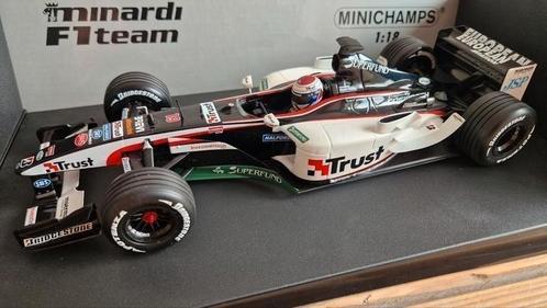 F1 Formule 1 Minardi PS03 (2003) + DECALS J. Verstappen 1/18, Hobby en Vrije tijd, Modelauto's | 1:18, Zo goed als nieuw, Auto