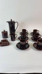 Vintage 16 dlg servies, theeservies bruin, Royal Sphinx. 8A7