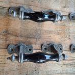 5 x 2 antieke handgrepen schuiframen en/of ensuite deuren, Antiek en Kunst, Ophalen of Verzenden