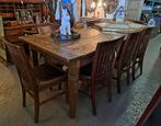 Antieke teakhouten tafel 220 x 100 cm erg mooi echt oud hout, Antiek en Kunst, Antiek | Meubels | Tafels, Ophalen
