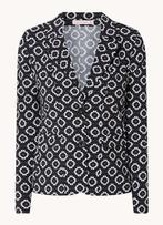Studio anneloes retro blazer M zwart / wit travelstof, Maat 38/40 (M), Zwart, Ophalen of Verzenden, Zo goed als nieuw