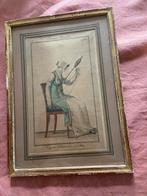 2 Oude Franse Modeprenten in Gouden Lijst, Antiek en Kunst, Kunst | Etsen en Gravures, Ophalen of Verzenden