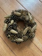Gouden dennenappel krans, Huis en Inrichting, Woonaccessoires | Kransen, Ophalen of Verzenden, Zo goed als nieuw