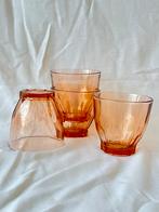 4 vintage rosaline water of sapglazen jaren’30, Antiek en Kunst, Antiek | Glas en Kristal, Ophalen of Verzenden