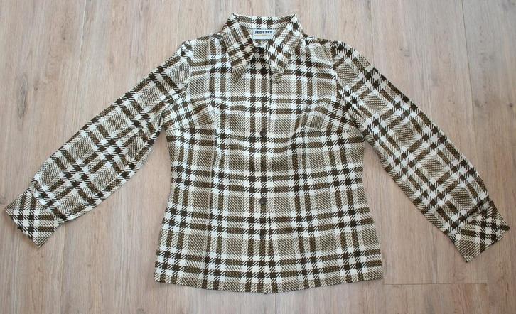 Blouse beige/bruin Jaren 50 Retro, Kleding | Dames, Blouses en Tunieken, Nieuw, Maat 38/40 (M), Bruin, Ophalen of Verzenden