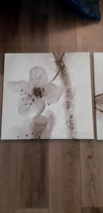 Schilderij bloemen 3 stuks beschikbaar voor biedingen