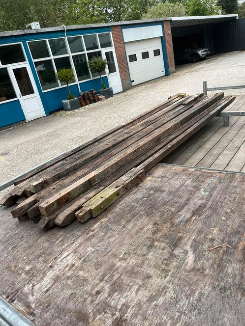 Hardhouten palen azobe 7x7 gebruikt schuttingpalen, Tuin en Terras, Palen, Balken en Planken, Zo goed als nieuw, Palen, 250 cm of meer