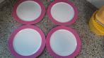 4x rosti mepal diner bord wit roze 26 cm camping, Ophalen of Verzenden, Gebruikt