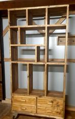 Boekenkast vakkenkast lades 200x100cm Echt Hout, Ophalen, 100 tot 150 cm, 200 cm of meer, Nieuw