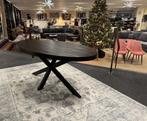 Eettafel ovaal zwart mango 180cm Direct/leverbaar E-2016, Huis en Inrichting, Tafels | Eettafels, 50 tot 100 cm, Nieuw, #Eettafel#Ovaal#Zwart#Spinpoot#180cm.