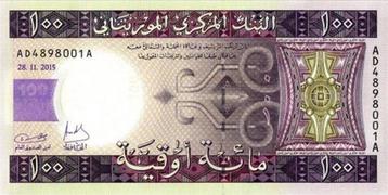 Mauritanië bankbiljet 100 Ouguiya 2015, Pick 16b UNC beschikbaar voor biedingen