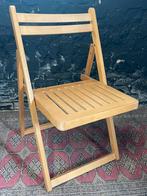Vintage beuken klapstoel bijzondere zitting, Huis en Inrichting, Stoelen, Ophalen, Gebruikt, Bruin, Eén