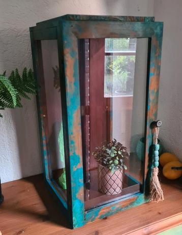 Vitrinebox vitrinekastje showcase vintage India stijl blauw  beschikbaar voor biedingen