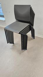 8x stapelstoel 'Finn' van Euromesmarko, Huis en Inrichting, Stoelen, Vijf, Zes of meer stoelen, Grijs, Metaal, Zo goed als nieuw