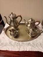 Vintage Tinnen Theeservies op Dienblad 1962 België Nederland, Antiek en Kunst, Antiek | Tin, Ophalen of Verzenden
