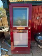 Deur met enkel ribbel glas, Doe-het-zelf en Verbouw, Ophalen, Gebruikt, 80 tot 100 cm, 200 tot 215 cm