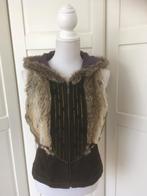 Culture zgan bruine leren fake fur bodywarmer jas, maat S, Bruin, Ophalen of Verzenden, Zo goed als nieuw, Maat 36 (S)