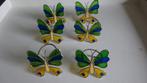 Vintage emaille vlinder servetringen, set van 6, Overige materialen, Overige typen, Ophalen of Verzenden, Zo goed als nieuw