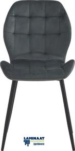 Manny Eetkamerstoel Grijs Fluweel Velvet Industrieel €42,00, Ophalen, Nieuw, Metaal, Eetkamer stoelen grijs