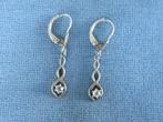 Antieke oorhangers in zilver met steen – ca. 1900, Sieraden, Tassen en Uiterlijk, Antieke sieraden, Ophalen of Verzenden, Zilver