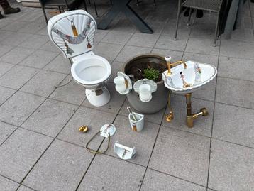 Porcelaine de Paris Toilet & Wastafel Set - Antiek Porselein beschikbaar voor biedingen