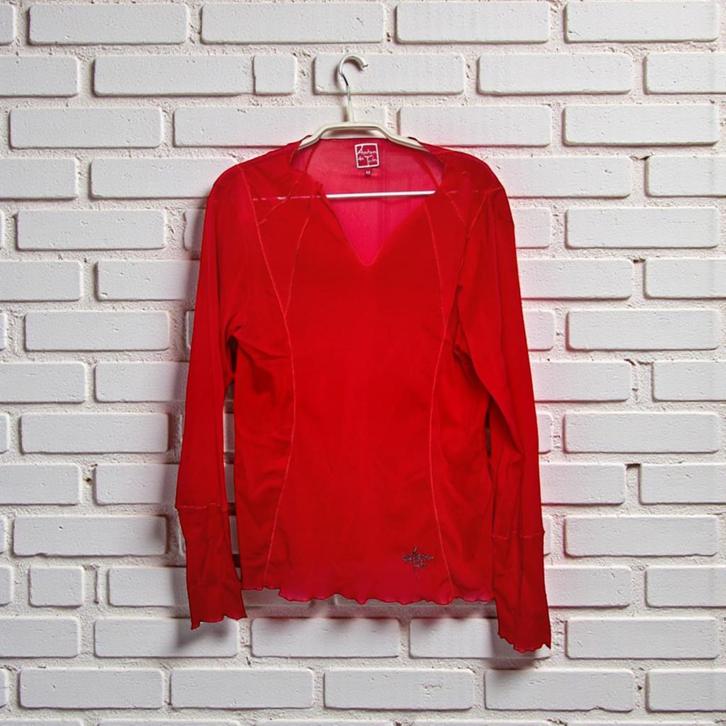 Aventures Des Toiles Top Mt 46 Rood Doorschijnend Longsleeve, Kleding | Dames, Tops, Gedragen, Maat 46/48 (XL) of groter, Rood