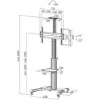 TV Standaard wielen 43 49 50 55 58 60 65 70 inch presentatie, Nieuw, Ophalen of Verzenden