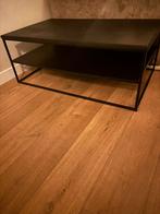 Salontafel zwart metalen onderstel., 100 tot 150 cm, Zo goed als nieuw, Minder dan 50 cm, Rechthoekig