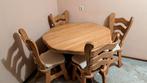 Eiken Eettafel met 4 Stoelen, Huis en Inrichting, Complete eetkamers, Ophalen, Gebruikt, Landelijk, 4 tot 6 stoelen
