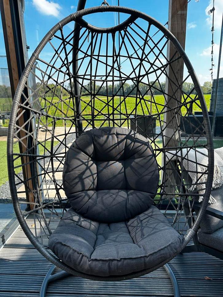Hangstoel Antraciet, Tuin en Terras, Tuinstoelen, Zo goed als nieuw, Kunststof, Ophalen