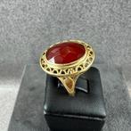 Gouden Ring | 14k | 4,9g | ovale carneool | mt17 | 386557, Sieraden, Tassen en Uiterlijk, Ringen, Gebruikt, Ophalen of Verzenden