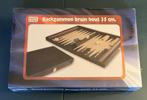 Backgammon koffer (donker)bruin hout 35cm; Hot Games; Nieuw., Hobby en Vrije tijd, Gezelschapsspellen | Bordspellen, Een of twee spelers