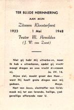 Zoest van J.W. zilveren kloosterfeest 1948, Ophalen of Verzenden