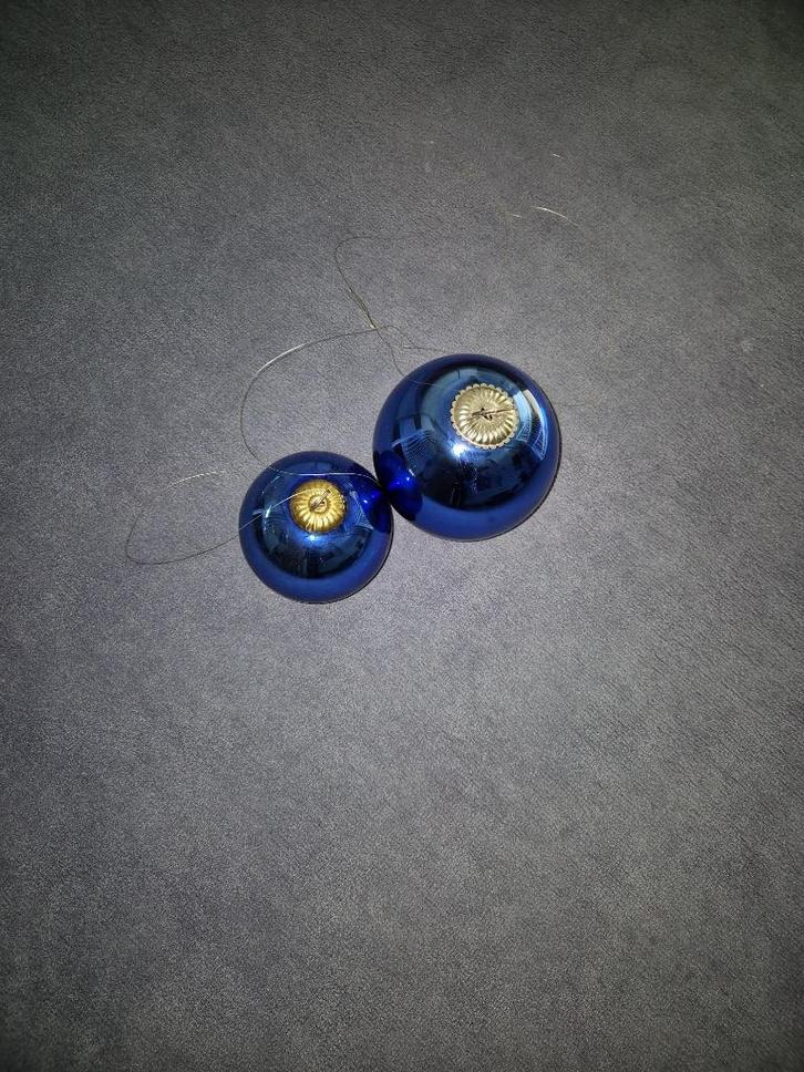 Kobaltblauwe Kugel 2 stuks, Diversen, Kerst, Zo goed als nieuw, Ophalen