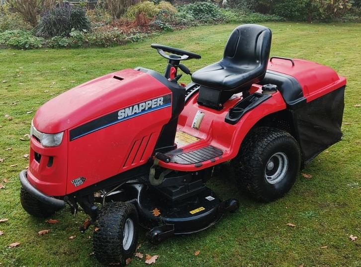 Snapper zitmaaier met opvangbak, Tuin en Terras, Zitmaaiers, Gebruikt, 90 tot 120 cm, Elektrische starter, Mulchfunctie, Opvangbak