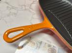 Le Creuset grillpan 32 cm Vulcanic in gebruikte staat., Huis en Inrichting, Keuken | Potten en Pannen, Gebruikt, Gietijzer, Ophalen of Verzenden