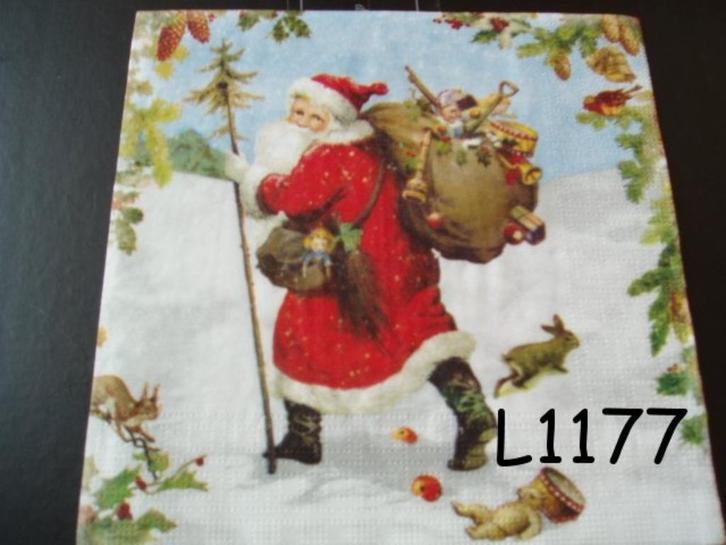 Servetten decoupage/bullet journal – kerstman L1177, Hobby en Vrije tijd, Knutselen, Nieuw, Materiaal, Verzenden