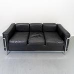 1x Cassina Le Corbusier LC2 3-zits Bank Zwart Leer, Huis en Inrichting, Banken | Bankstellen, Niet ingevuld, Niet ingevuld, Driepersoons