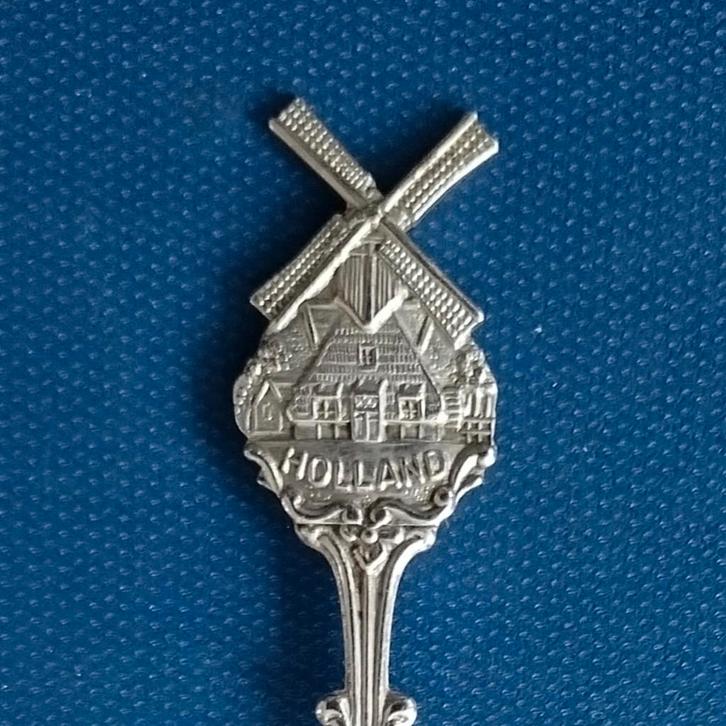 verzilverd lepeltje Molen HOLLAND (Demet), Antiek en Kunst, Antiek | Bestek, Ophalen of Verzenden